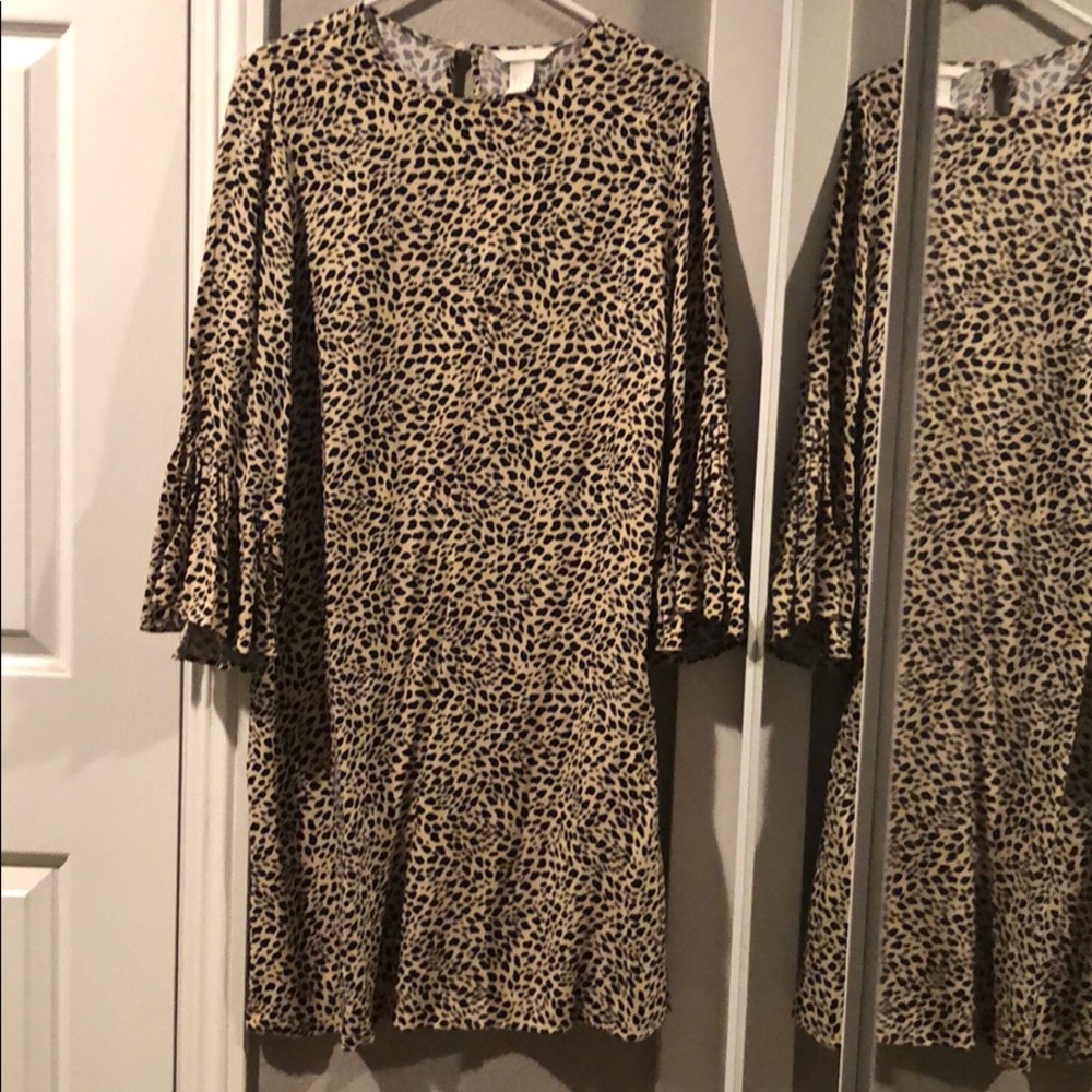 H&M Cheetah shift dress sz 14